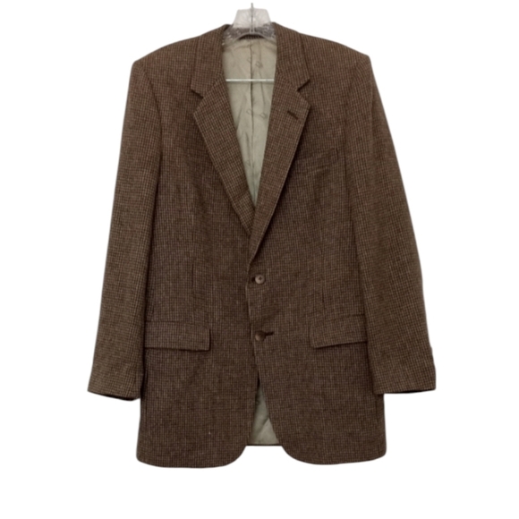 Christian Dior Brown Signature Lining 100% Pure Wool Tweed Blazer - Size: 44